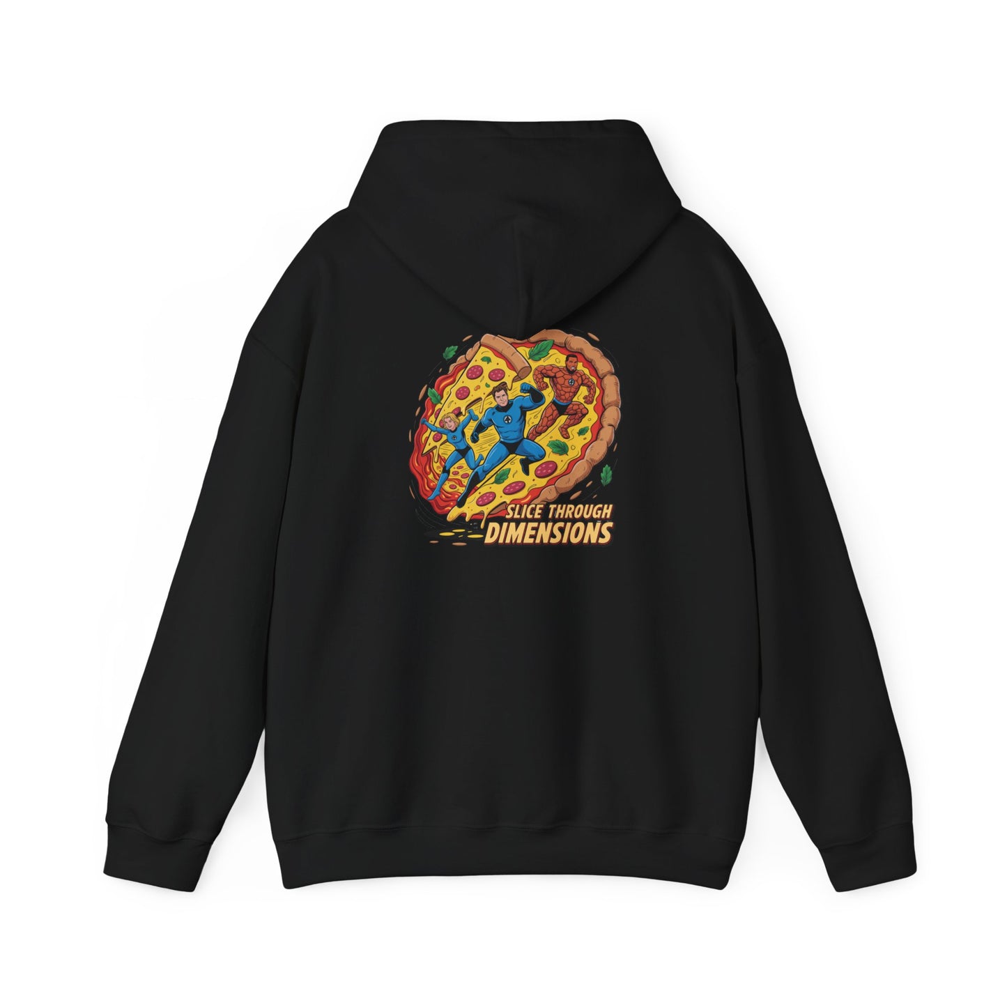 Slice Through Dimensions – Intergalactic Pizza Adventure Hoodie