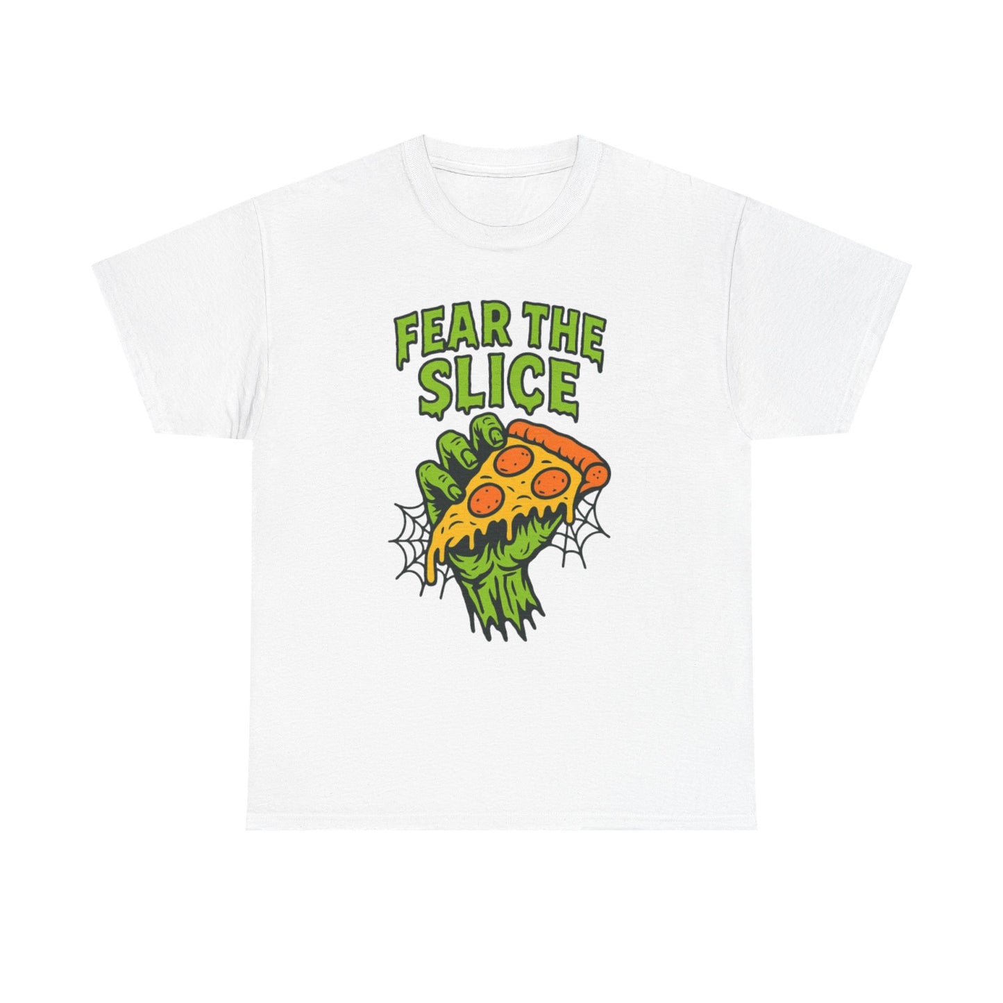 Fear the Slice T-Shirt - Spooky Pizza Tee, Unisex Graphic Tee, Halloween Costume, Casual Wear, Gift for Pizza Lovers, Fun Graphic Tee