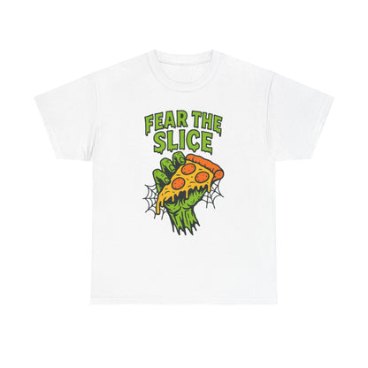 Fear the Slice T-Shirt - Spooky Pizza Tee, Unisex Graphic Tee, Halloween Costume, Casual Wear, Gift for Pizza Lovers, Fun Graphic Tee