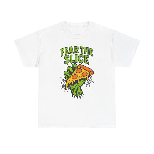 Fear the Slice T-Shirt - Spooky Pizza Tee, Unisex Graphic Tee, Halloween Costume, Casual Wear, Gift for Pizza Lovers, Fun Graphic Tee