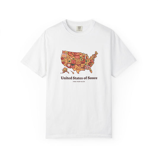 United States of Sauce T-Shirt, Vintage Graphic Tee, Foodie Gift, Culinary Humor Shirt, Map of Sauces Shirt, Unisex Apparel