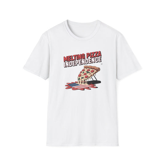 Melting Pizza Independence T-Shirt | Funny Pizza Tee, Unisex Graphic Shirt, Casual Wear, Gift for Foodies, 4th of July