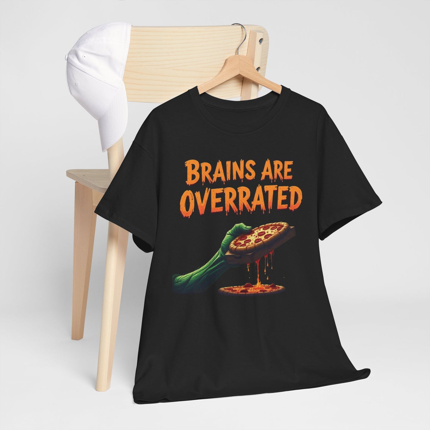 Halloween Humor Unisex Tee, Brains Are Overrated Graphic Tee, Fun Gift for Halloween Party, Casual Wear, Quirky Gift Idea