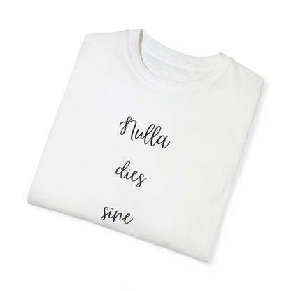 Unisex Garment-Dyed T-Shirt - "Nulla dies sine pizza" Pizza Lover's Tee