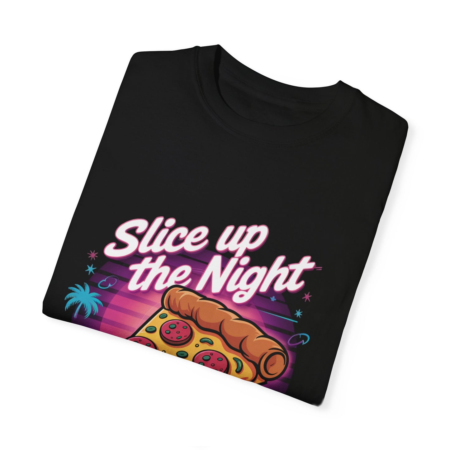Retro Pizza Night Unisex T-Shirt - Slice up the Night Design