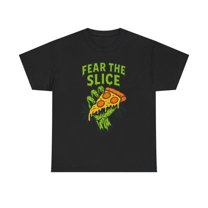 Fear the Slice T-Shirt - Spooky Pizza Tee, Unisex Graphic Tee, Halloween Costume, Casual Wear, Gift for Pizza Lovers, Fun Graphic Tee