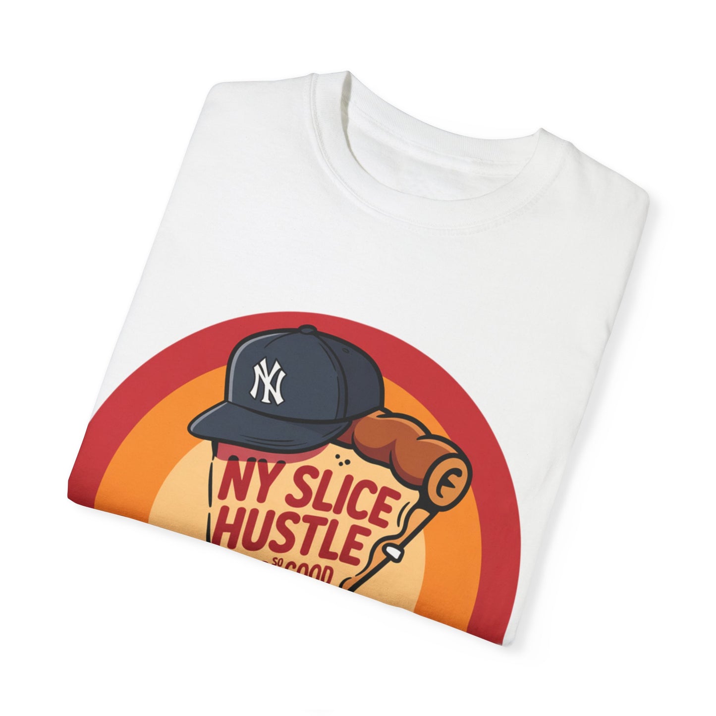 NY Slice Hustle Unisex Garment-Dyed T-Shirt - Fun Graphic Tee for Pizza Lovers