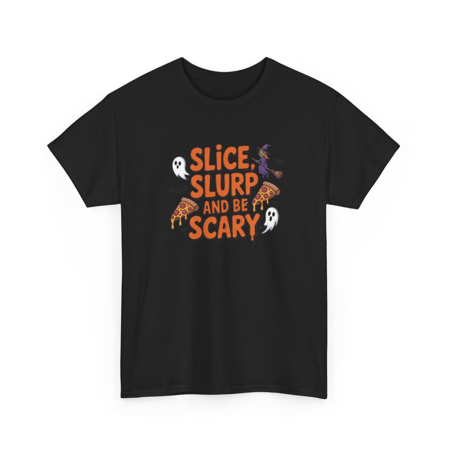 Halloween Themed T-Shirt: 'Slice, Slurp and Be Scary' Family Fun Tee, Spooky Party Shirt, Trick or Treat Top, Ghostly Costume Wear, [...]