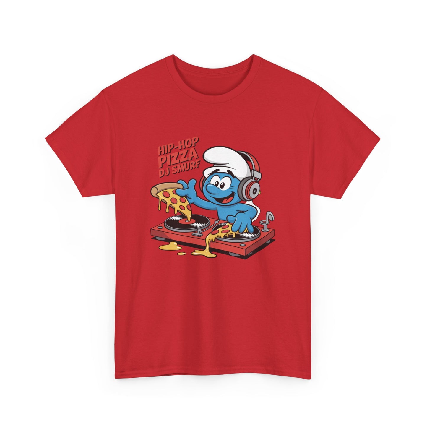 Hip-Hop Pizza DJ Smurf Unisex Heavy Cotton Tee