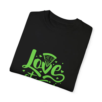Playful Pizza Love T-Shirt – Unisex Garment-Dyed Tee
