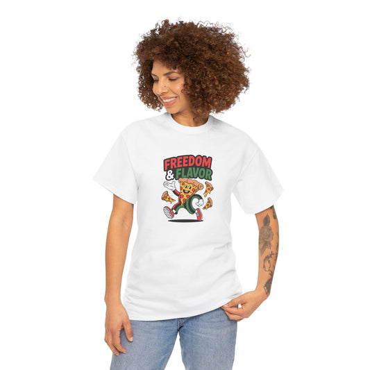 Freedom & Flavor Graphic Tee, Unisex Heavy Cotton Tee for Parties, Festivals, Casual Wear, Gifts, Retro Style T-Shirt