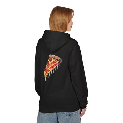 Pizza Sanctuary Hoodie, Unisex Fleece Pullover, Cozy Gift for Pizza Lovers, Foodie Apparel, Casual Wear, Fun Streetwear