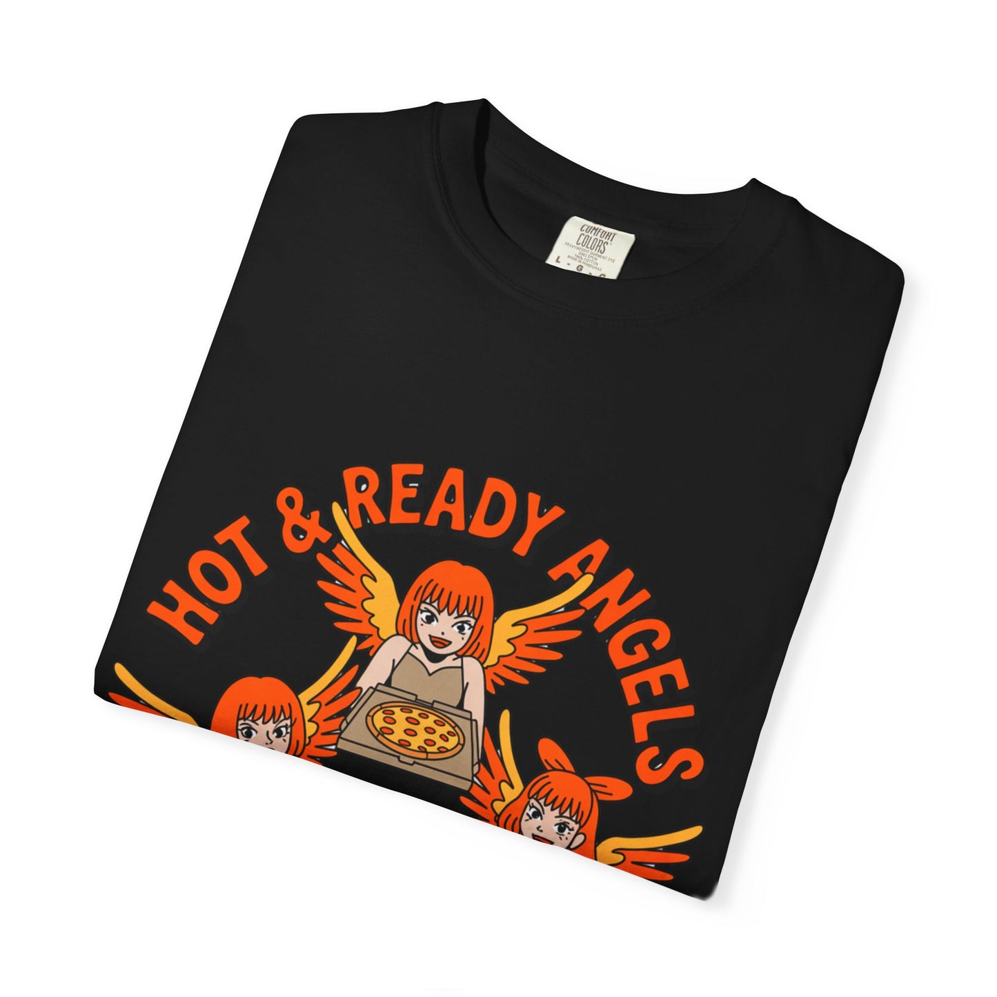 Hot & Ready Angels T-Shirt, Fun Graphic Tee, Unisex Apparel, Casual Wear, Summer Fashion, Gift for Food Lovers