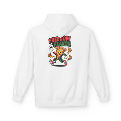 Freedom & Flavor Hoodie | Unisex Fleece Sweatshirt, Casual Wear, Pizza Lover Gift, Stylish Loungewear, Cozy Outfit