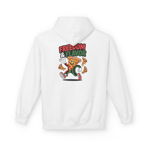 Freedom & Flavor Hoodie | Unisex Fleece Sweatshirt, Casual Wear, Pizza Lover Gift, Stylish Loungewear, Cozy Outfit