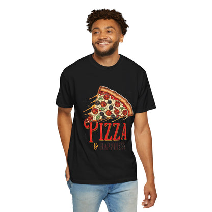 Pizza & Happiness Unisex Garment-Dyed T-Shirt