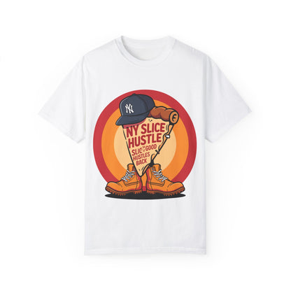 NY Slice Hustle Unisex Garment-Dyed T-Shirt - Fun Graphic Tee for Pizza Lovers