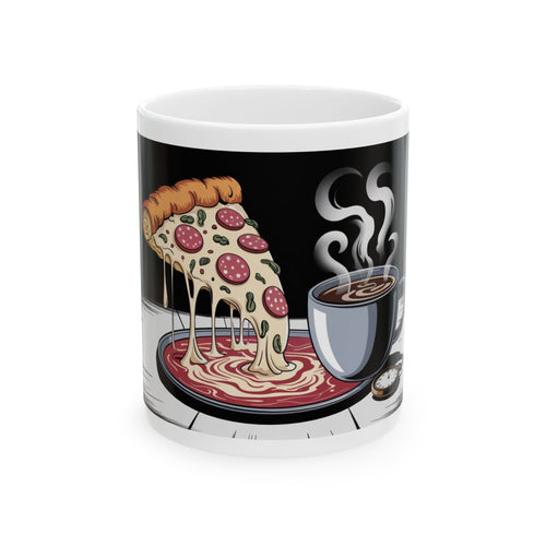 Pizza & Coffee Lovers Ceramic Mug | Fun 11oz & 15oz Drinkware