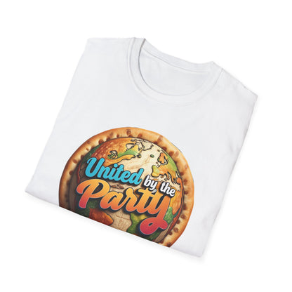 United by the Party Unisex Softstyle T-Shirt - Fun & Festive Graphic Tee