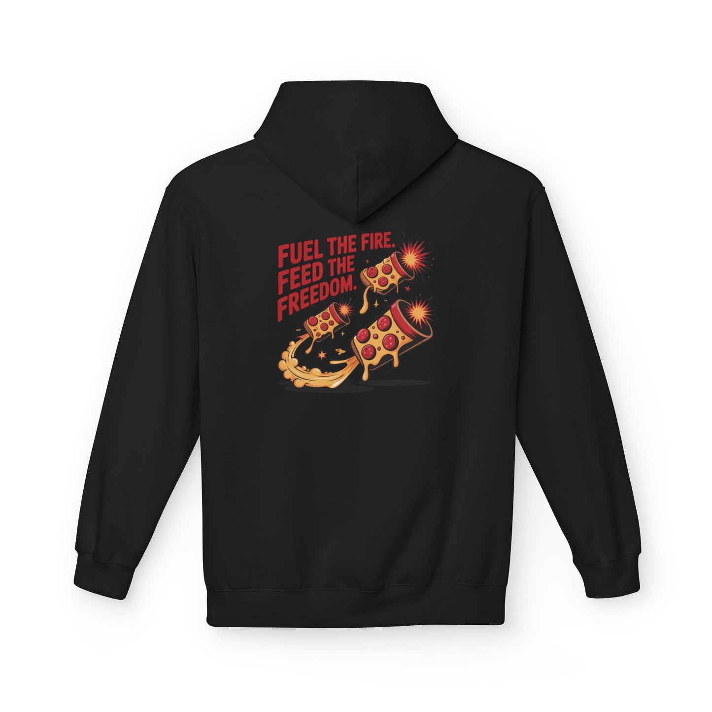 Pizza Freedom Hoodie - Cozy Unisex Pullover Holiday Fun