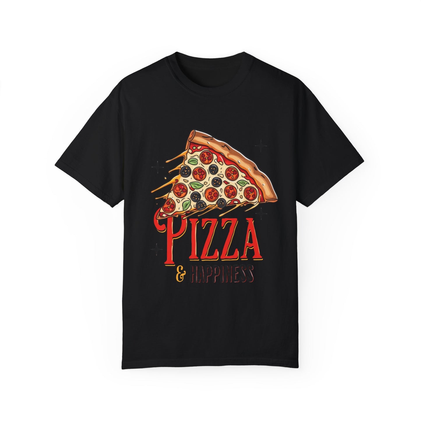 Pizza & Happiness Unisex Garment-Dyed T-Shirt