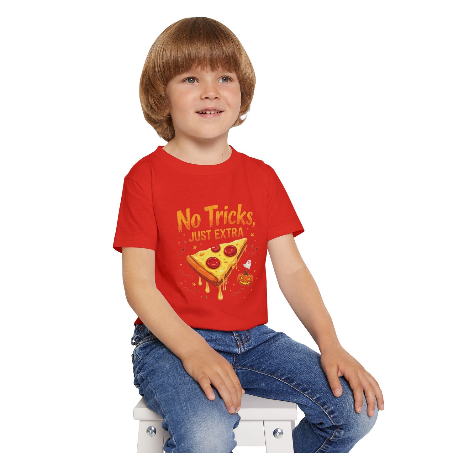 Pizza Party Toddler T-Shirt | Halloween Shirt, Cute Kids Tee, Toddler Halloween Costume, Fun Children's Apparel, No Tricks Just Extra
