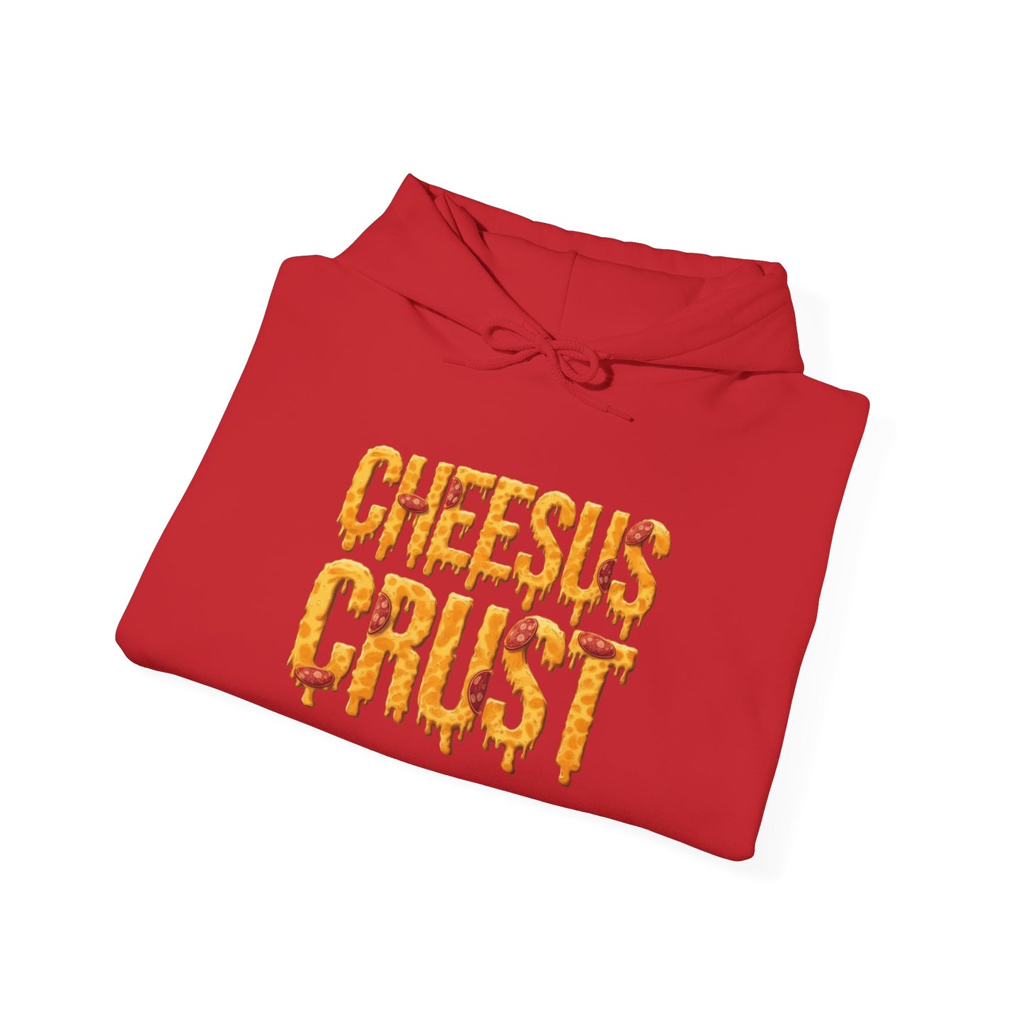 Cheesus Crust Hoodie - Fun & Comfy Unisex Heavy Blend Sweatshirt for Pizza Lovers