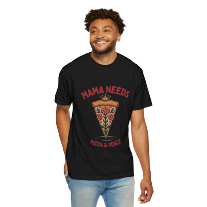 Mama Needs Pizza T-Shirt, Fun Casual Tee, Gift for Moms, Pizza Lover Apparel, Comfortable Everyday Wear