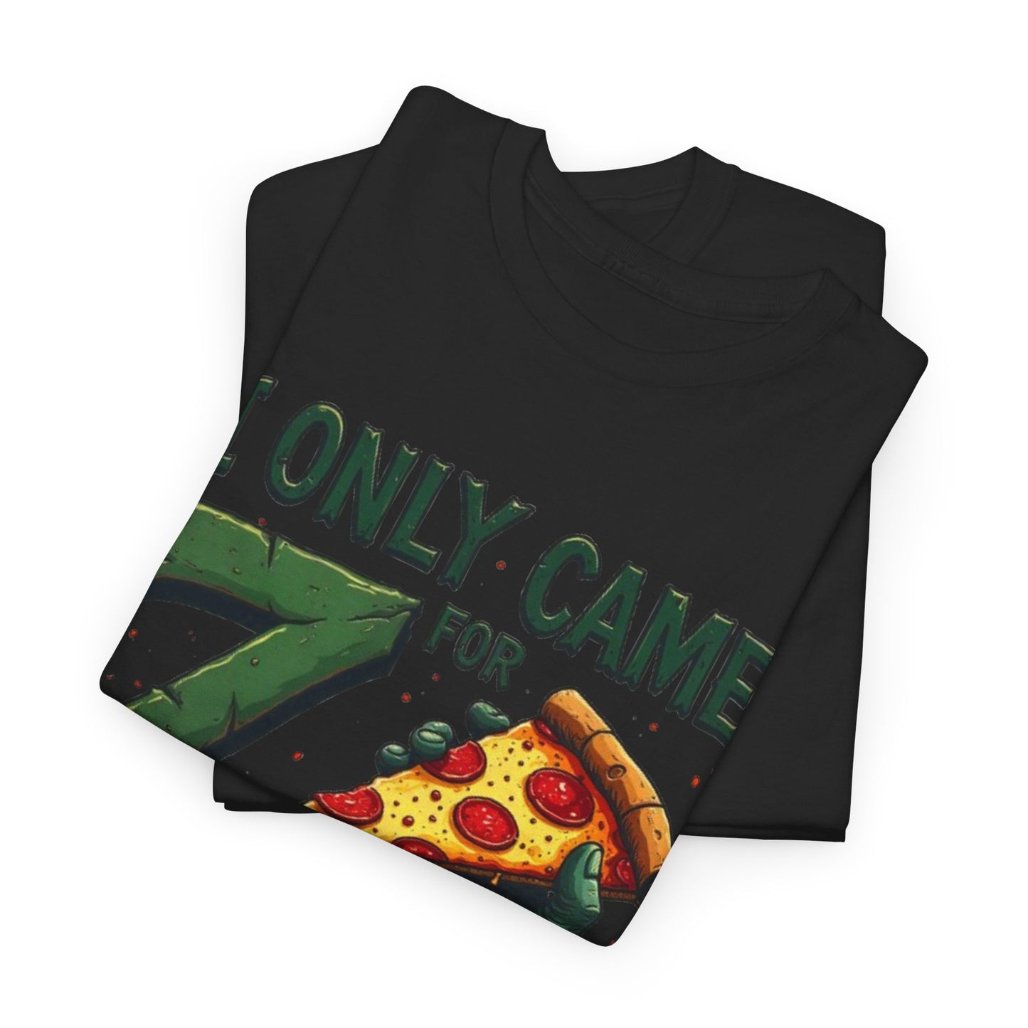 Pizza and Zombies Unisex Tee, Casual T-Shirt for Halloween, Graphic Tee, Gift for Gamers, Fun Party Shirt, Unique Halloween Apparel