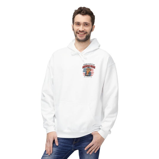 American Dream Pizza Hoodie, Unisex Fleece Sweatshirt, Ideal Gift for Food Lovers, Casual Wear, Patriotic Style, Perfect for Celebrations