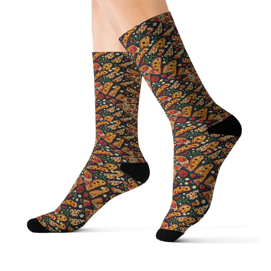 Colorful Patterned Socks, Fun Gift for Friends, Cozy Wear for Festivals, Unique Fashion Accessories, Sublimation Crew Socks