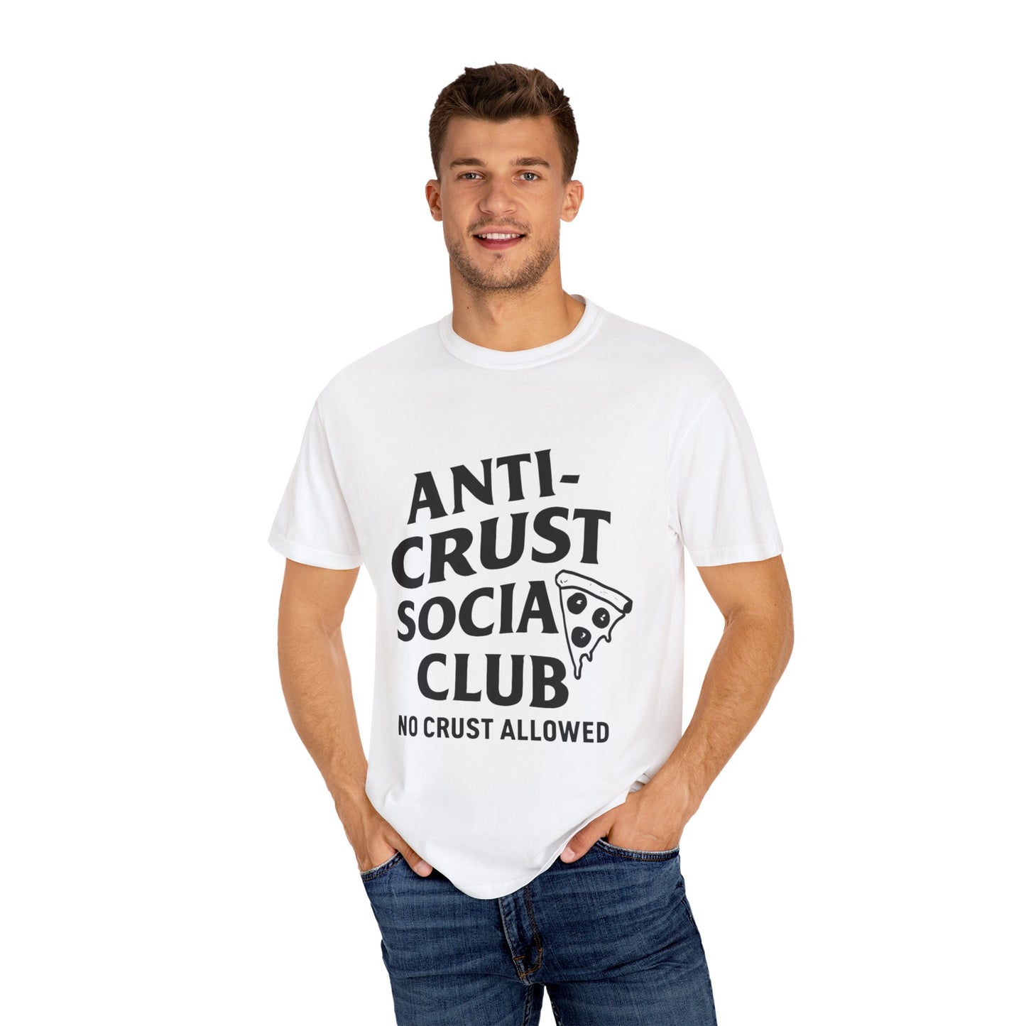 Funny Pizza Lover T-Shirt, Anti-Crust Social Club Tee, Gift for Foodies, Casual Wear, Unisex Graphic Shirt