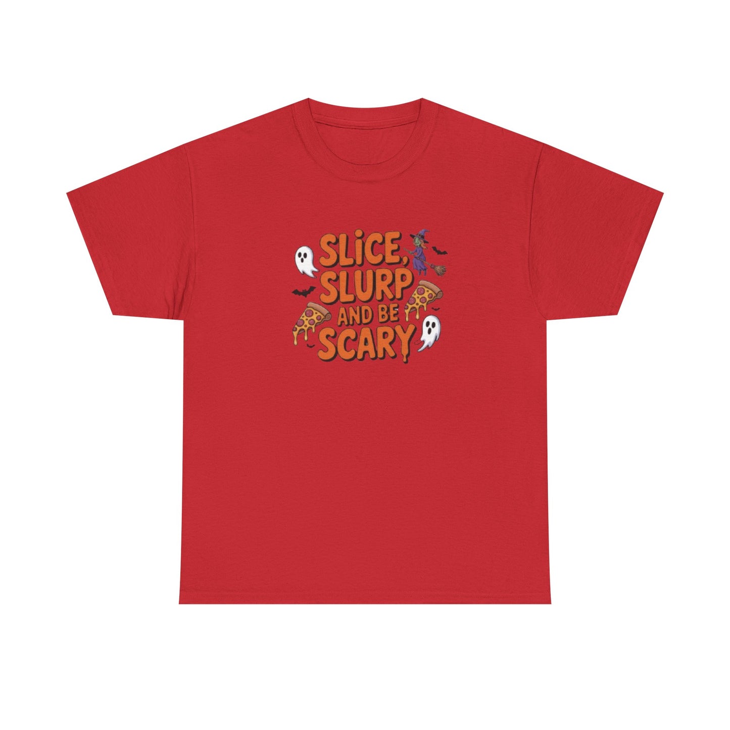 Halloween Themed T-Shirt: 'Slice, Slurp and Be Scary' Family Fun Tee, Spooky Party Shirt, Trick or Treat Top, Ghostly Costume Wear, [...]