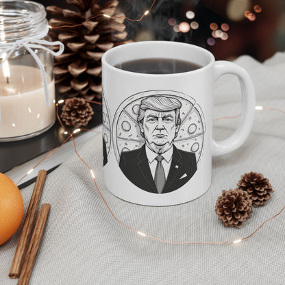 Donald Trump Inspired Ceramic Mug, Political Gift, Humor Mug, Funny Coffee Cup, Retro Style Drinkware, Election Memorabilia