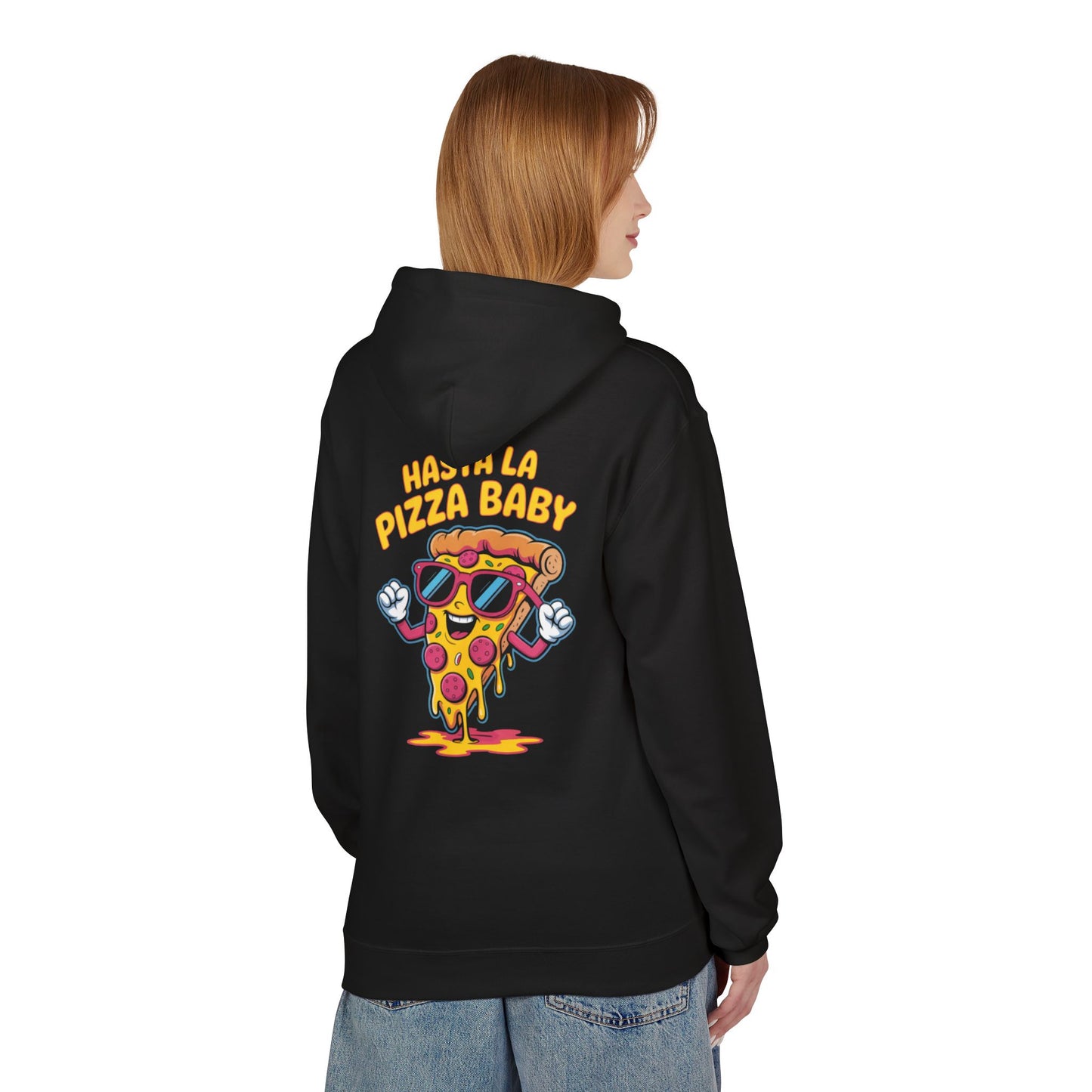 Pizza Lover's Fleece Hoodie, Funny Pizza Sweatshirt, Gift for Foodies, Unique Graphic Hoodie, Fun Cozy Pullover