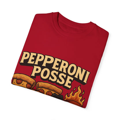 Funny Pizza Pepperoni Posse Unisex T-Shirt - Casual Apparel for Food Lovers