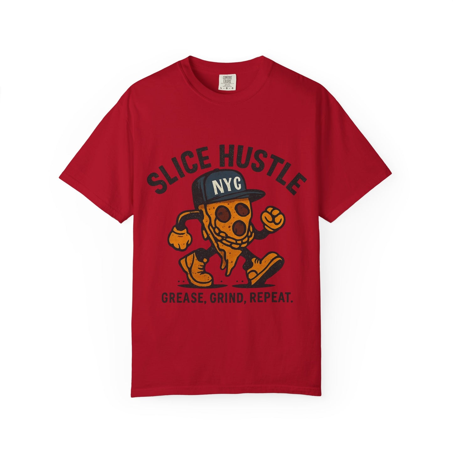 Slice Hustle Pizza T-Shirt | Unisex Garment-Dyed | Perfect for Food Lovers, Chefs, Pizza Nights, Casual Wear, Gifting