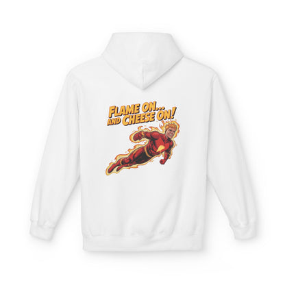 Flame On and Cheese On! – Human Torch Pizza Hoodie