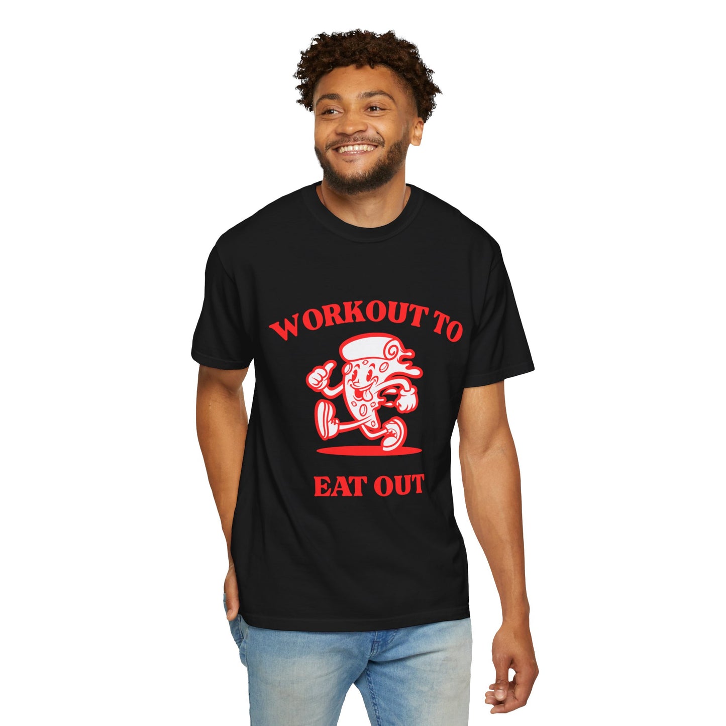Workout to Eat Out Unisex Garment-Dyed T-Shirt