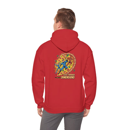 Slice Through Dimensions – Intergalactic Pizza Adventure Hoodie