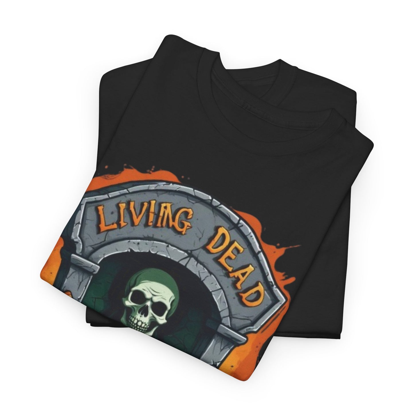Living Dead Pizza Tee, Unisex Halloween T-shirt, Spooky Shirt, Casual Everyday Wear, Unique Gift for Pizza Lovers