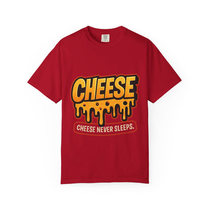 Cheese-Themed Unisex Garment-Dyed T-Shirt, Fun Foodie Tee for Cheese Lovers, Casual Wear, Gift for Foodies, Summer Style