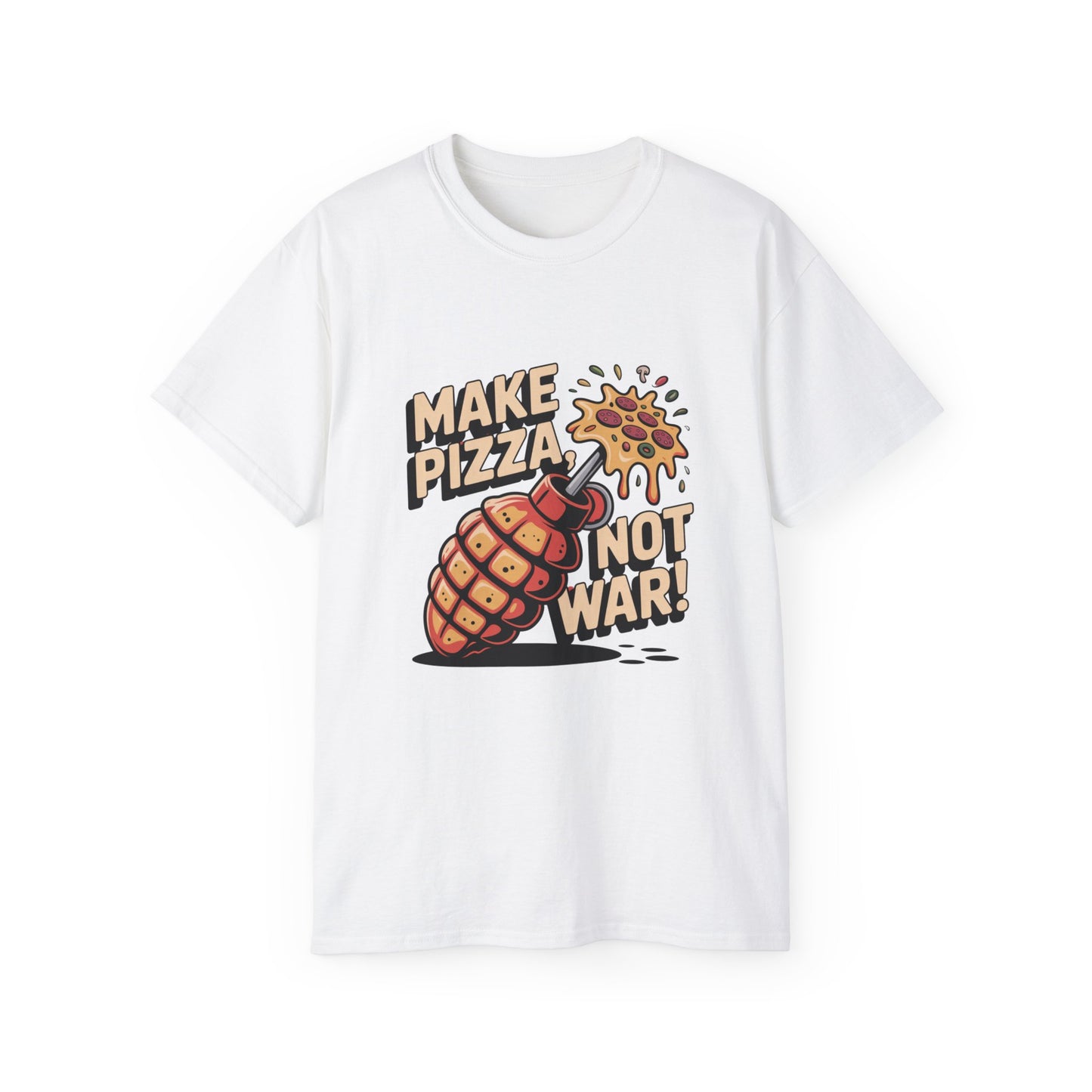 Make Pizza, Not War – Peace Grenade Crust Shirt