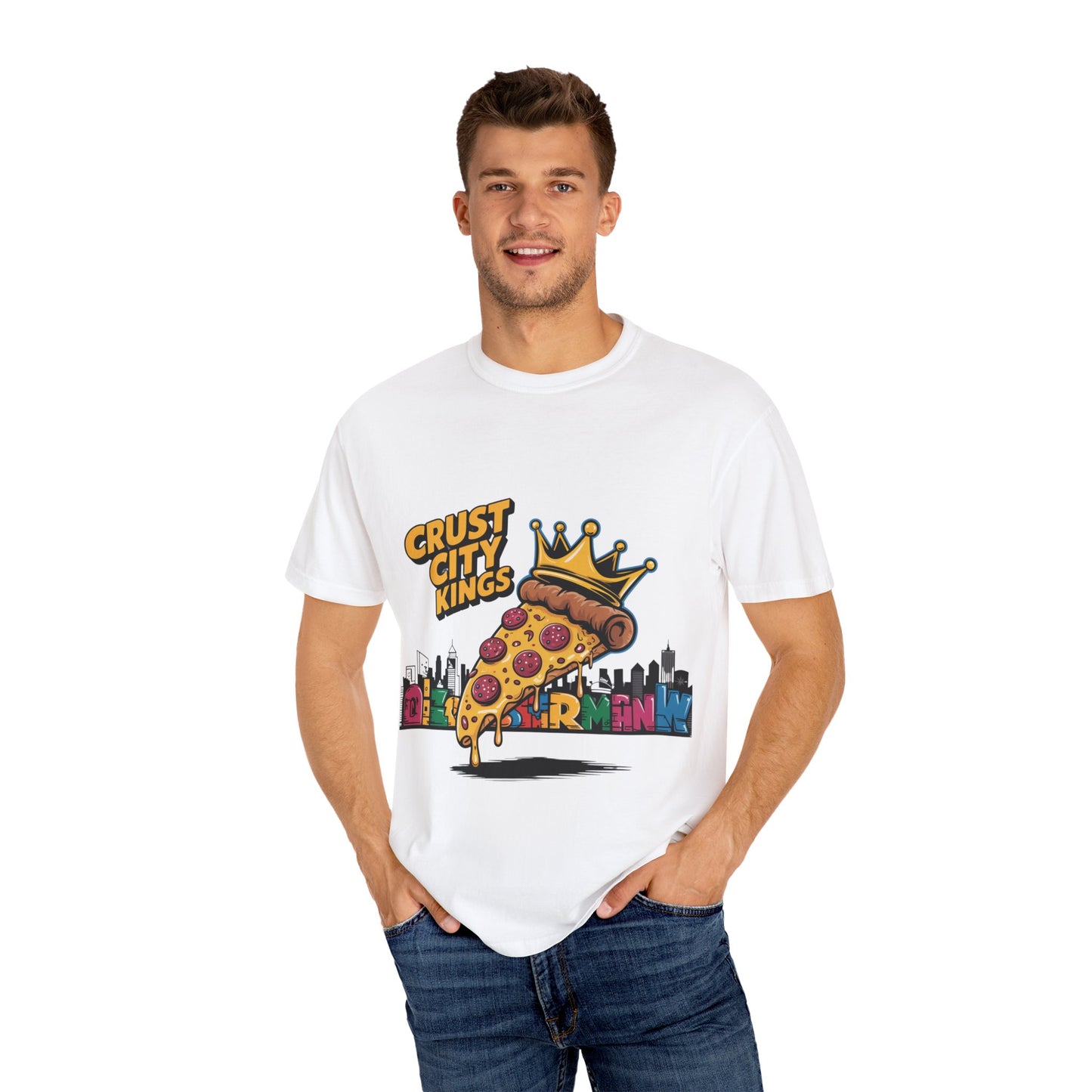Crust City Kings Pizza T-Shirt | Unisex Garment-Dyed Tee for Food Lovers