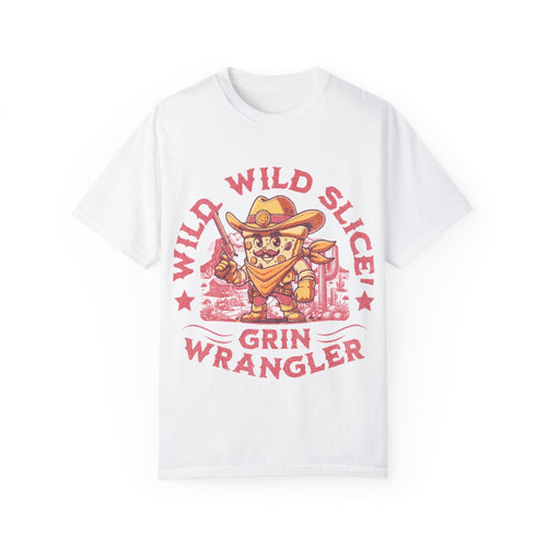 Wild Wild Slice Grin Wrangler T-Shirt - Fun Unisex Garment-Dyed Tee for Pizza Lovers