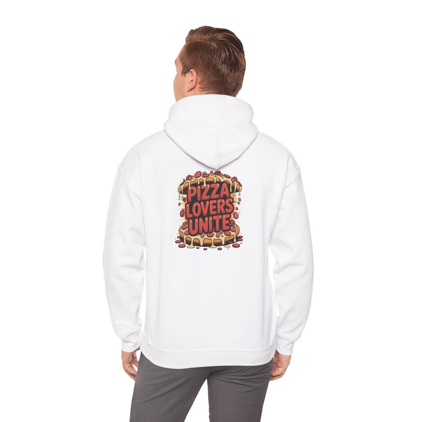 Pizza Lovers Unite Hoodie | Cozy Unisex Sweatshirt | Gift for Pizza Lovers | Casual Wear | Unique Holiday Apparel