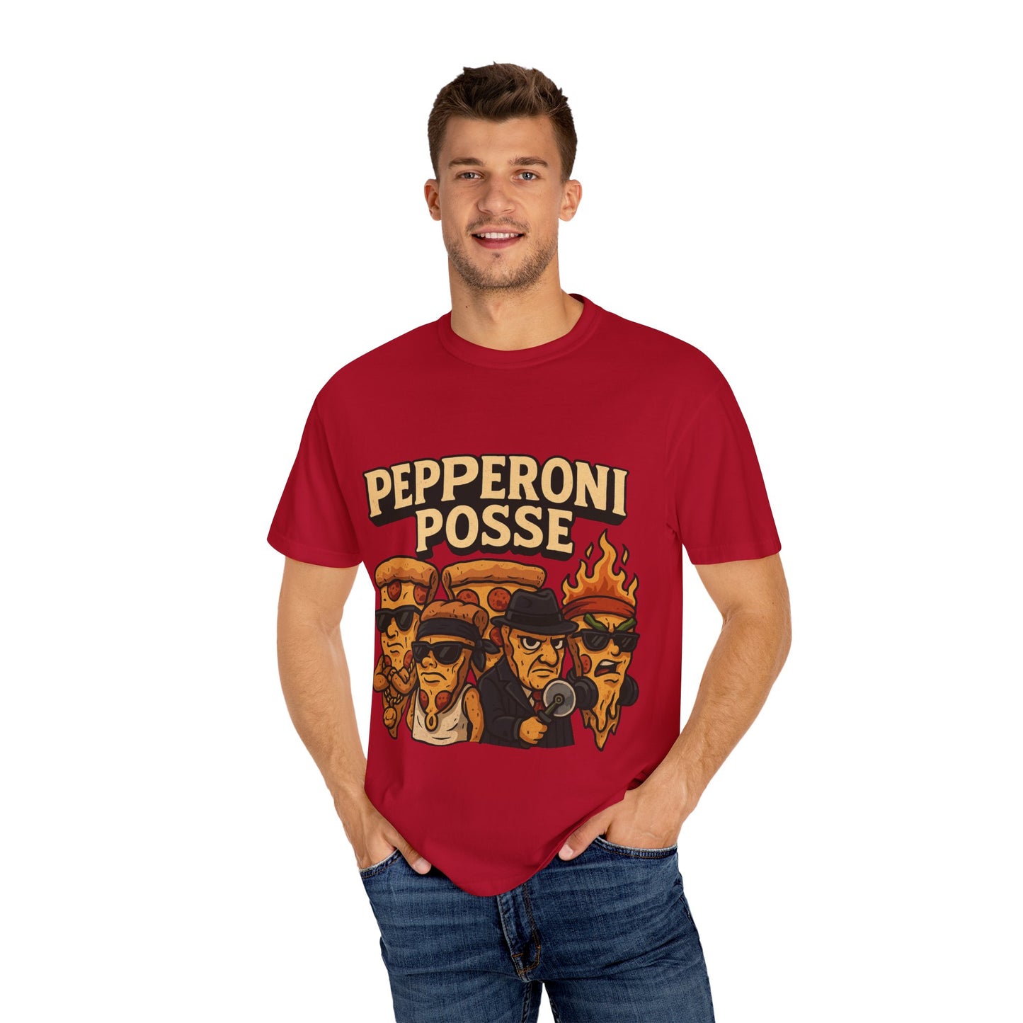 Funny Pizza Pepperoni Posse Unisex T-Shirt - Casual Apparel for Food Lovers