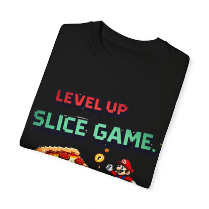 Level Up Your Slice Game Unisex T-Shirt - Fun Gaming Pizza Tee