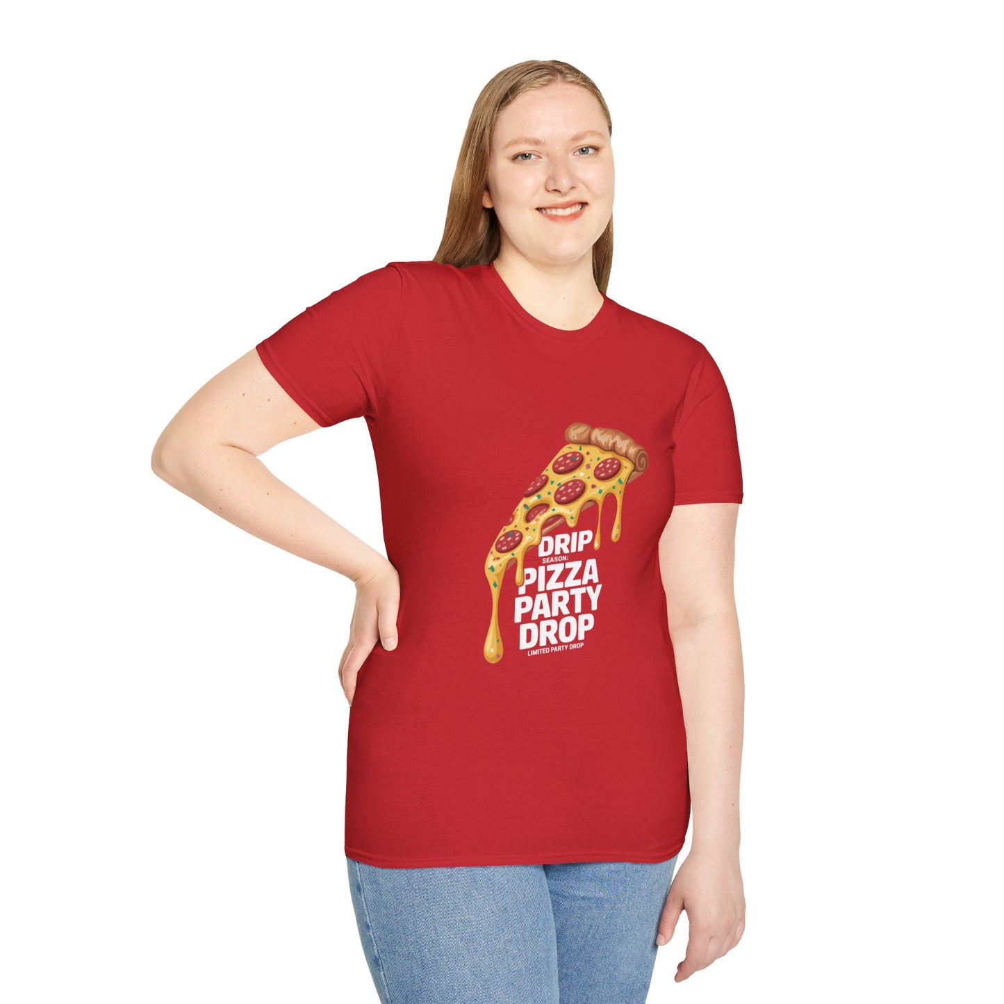 Drip Pizza Party Unisex Softstyle T-Shirt | Fun Foodie Tee for Pizza Lovers