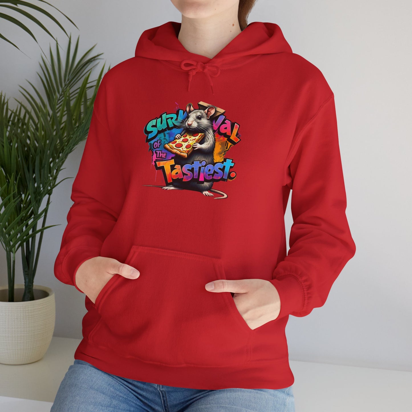 Survival of Tastiest Unisex Heavy Blend Hoodie - Fun & Cozy Sweatshirt for Pizza Lovers